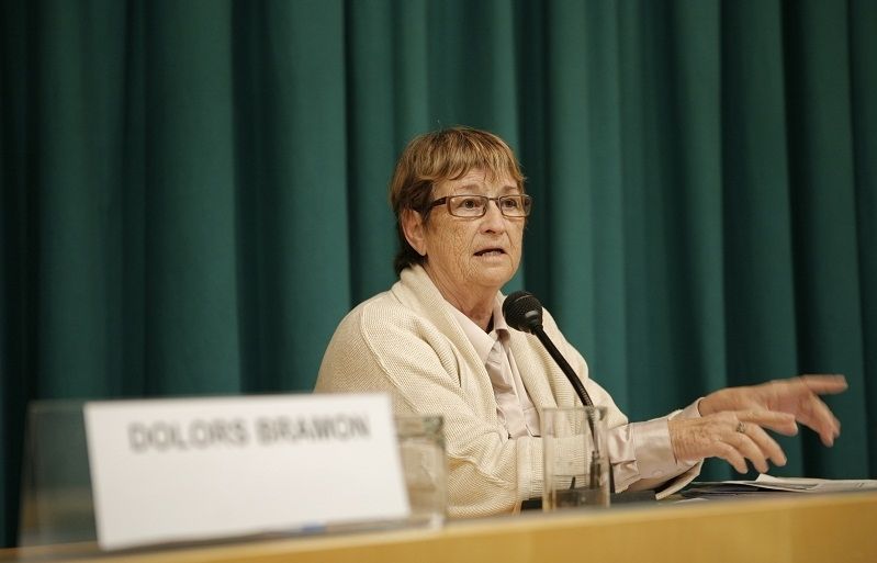 Dolors Bramon durant la conferència 'La dona a l'islam, text de l'Alcorà a la seva interpretació'. FOTO: A.Ribera