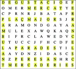 Sopa de lletres del conte 'Mercat Pere Sant'