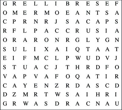 Solucions de la sopa de lletres del conte 'Sant Jordi a Sant Cugat' 