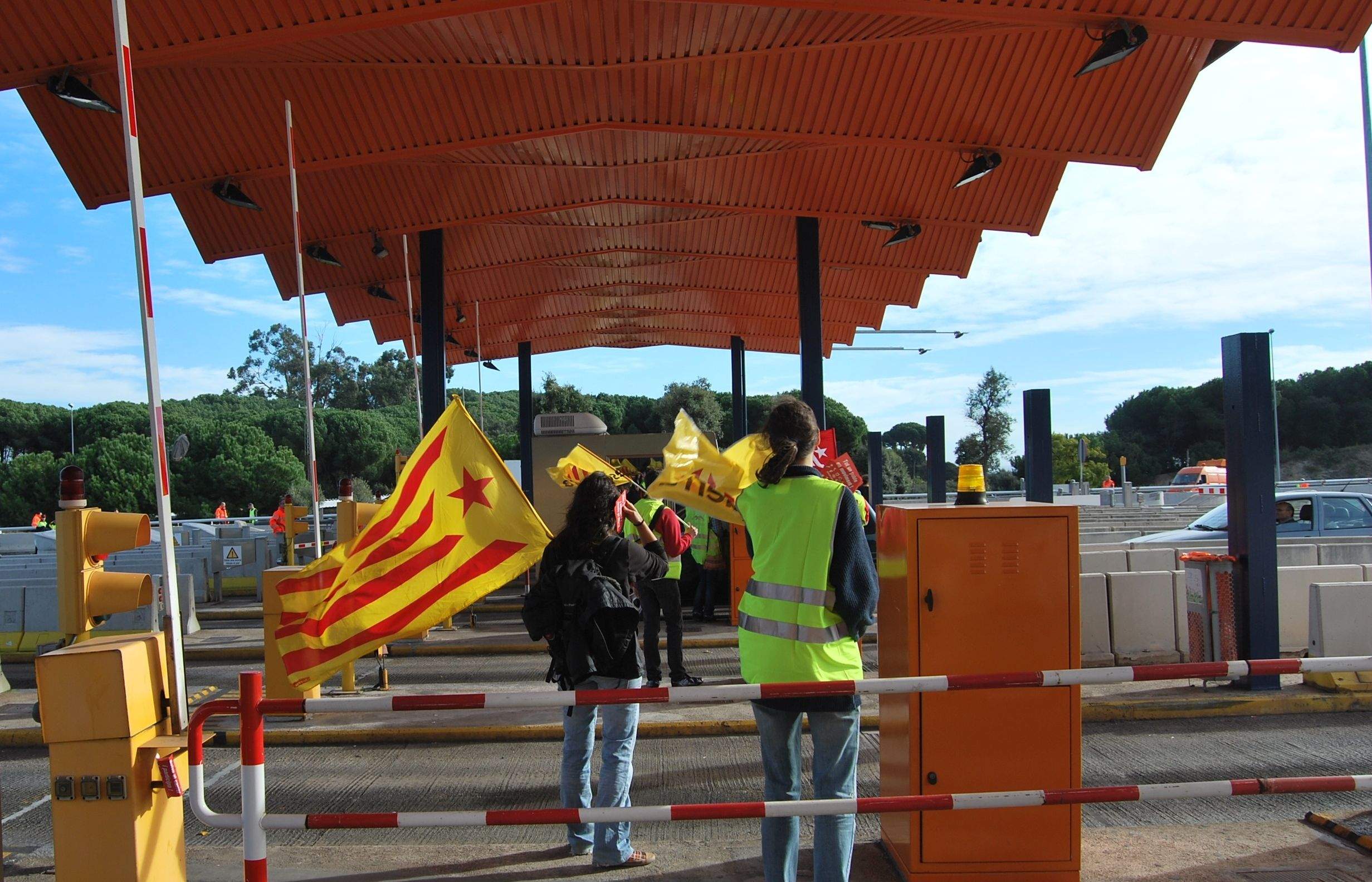 Un dels peatges durant la protesta FOTO: CEDIDA