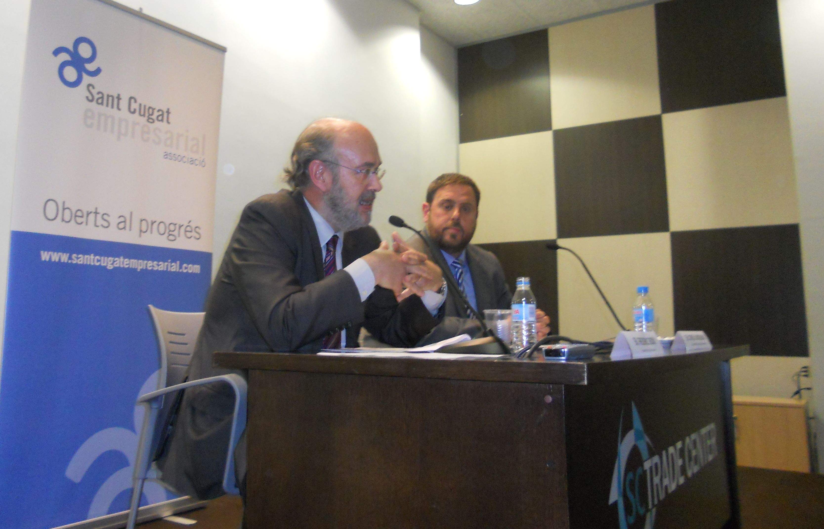 Frederic Boix, esquerra i Oriol Junqueras al SC Trade Center FOTO: JR Armadàs