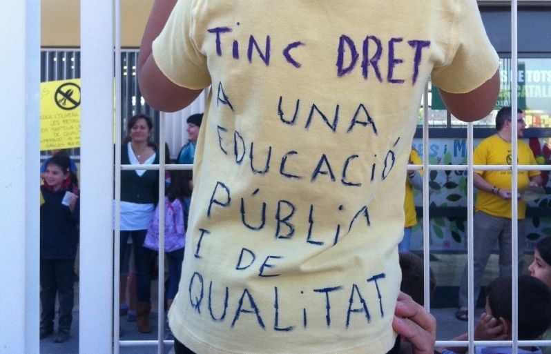 Els més petits s'han sumat a la protesta. FOTO: Núria Barnils 