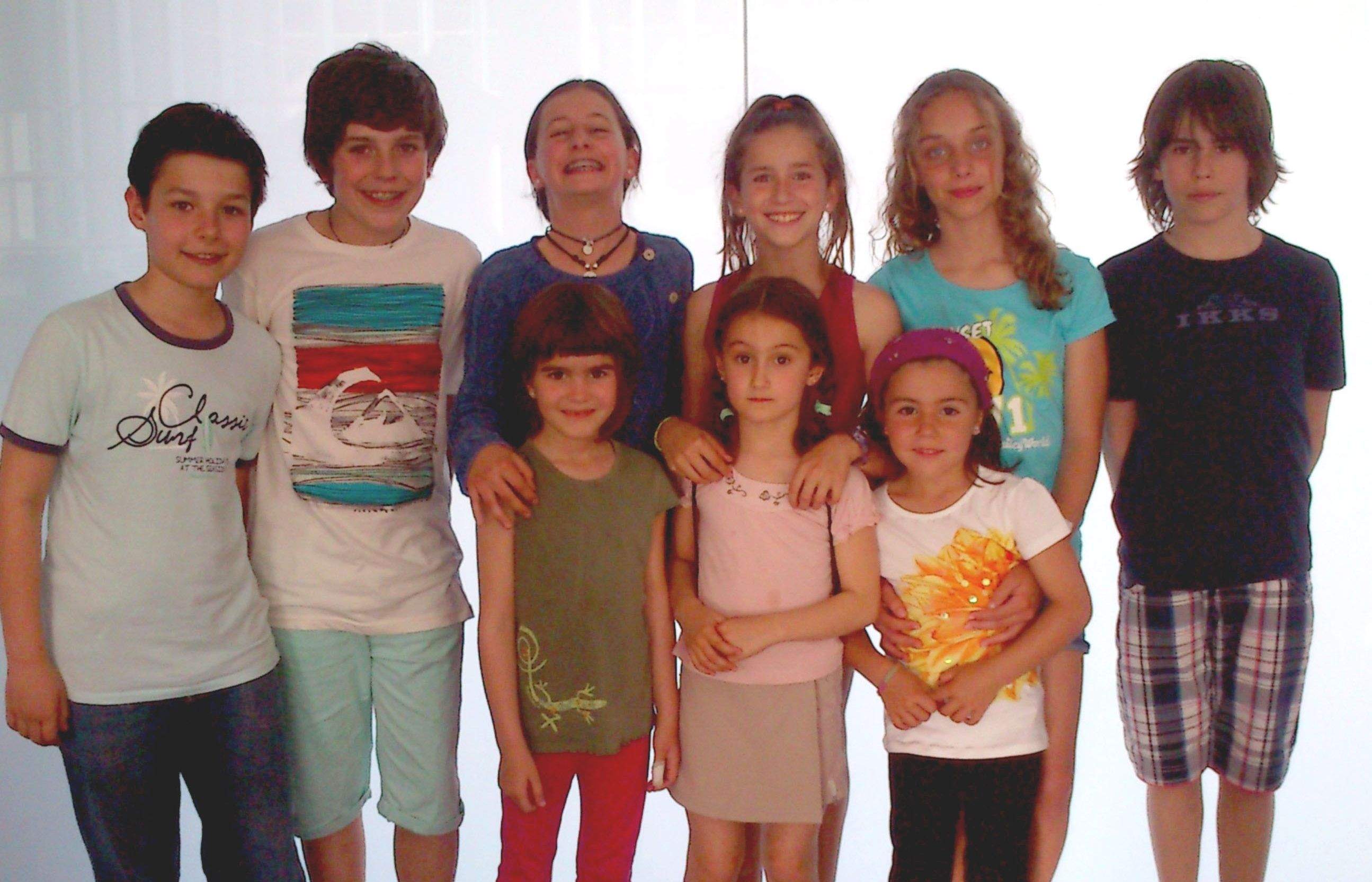 Els nou nens seleccionats per 'Sonrisas y lágrimas' al Teatre-Auditori Sant Cugat. FOTO: Cedida