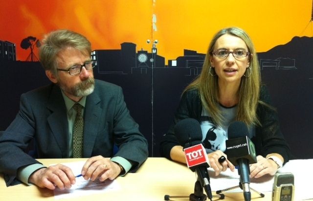 Artur Royo i Mireia Ingla a la seu d'ERC FOTO: JR Armadàs