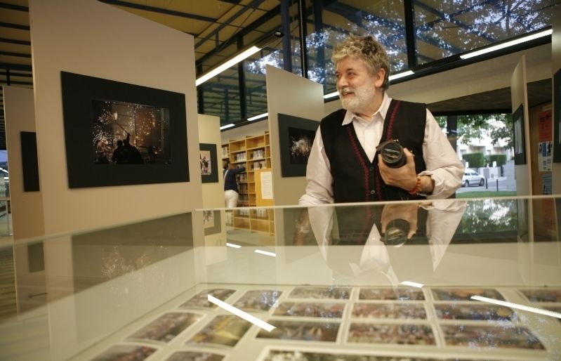 Pep Pujol, a la inauguració de l'exposició. FOTO: Artur Ribera