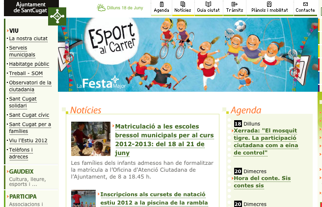 El web municipal de Sant Cugat FOTO: Cedida