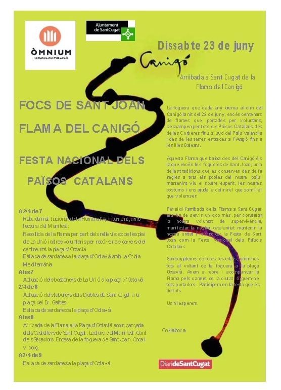 Ómnium Cultural organitza la lectura del manifesta de la Flama del Canigó