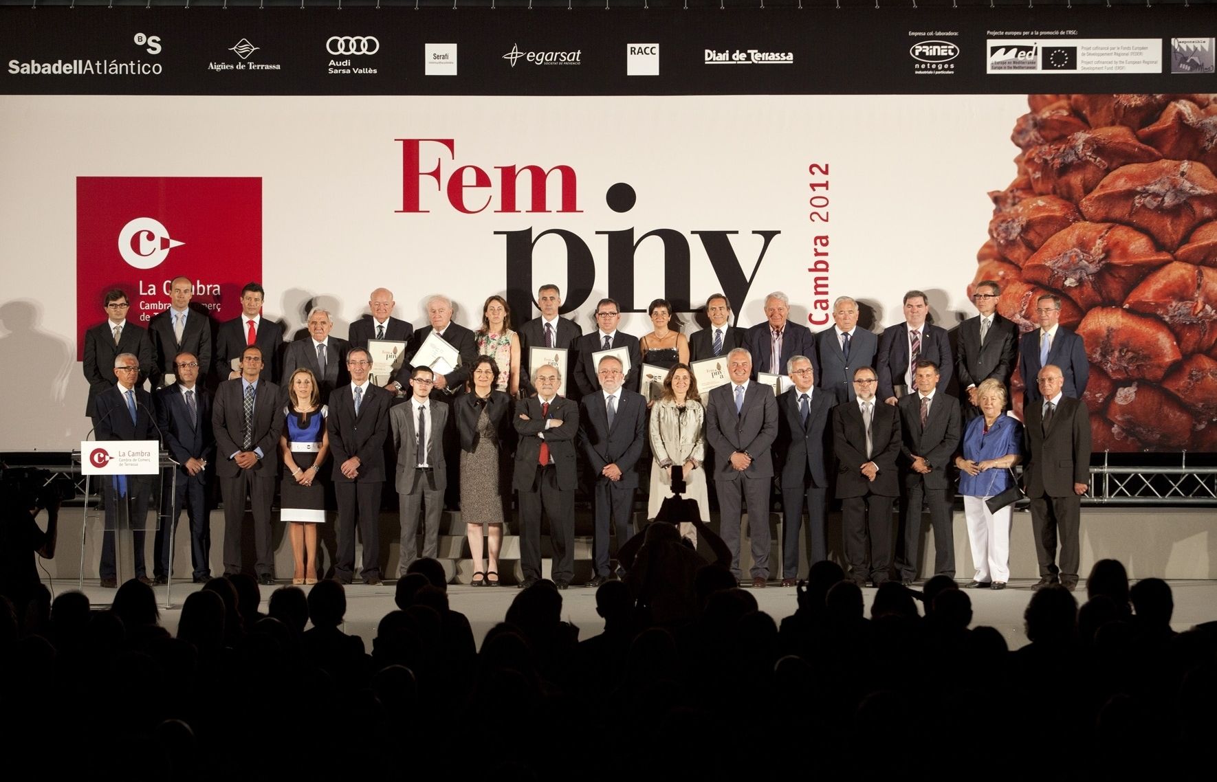 Roche, Ricoh i Anuntis reben el reconeixement de la Cambra de Comerç de Terrassa per la seva tasca empresarial el 2012. FOTO: Cedida