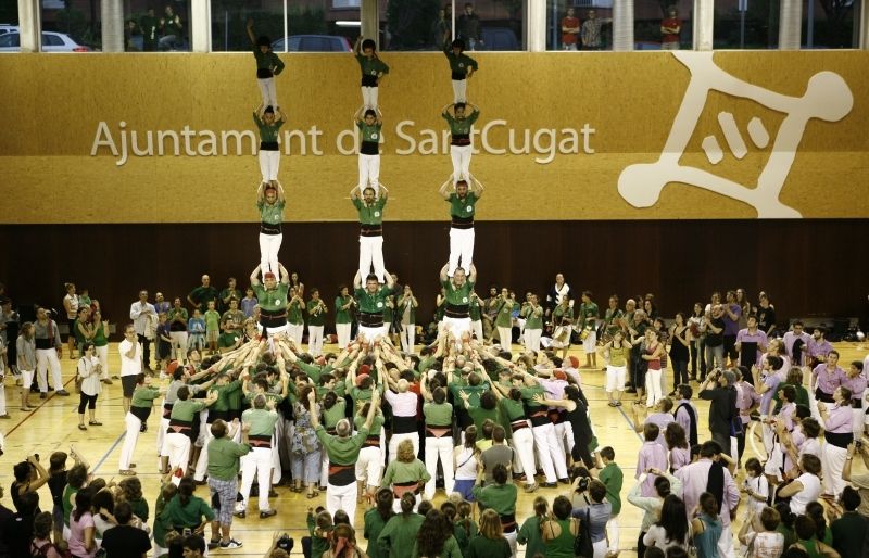 La pluja no va desclluir l'actuació Castellera de Festa Major