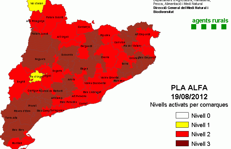 Protecció Civil activa el nivell 2 del Pla Alfa. FOTO: Cedida