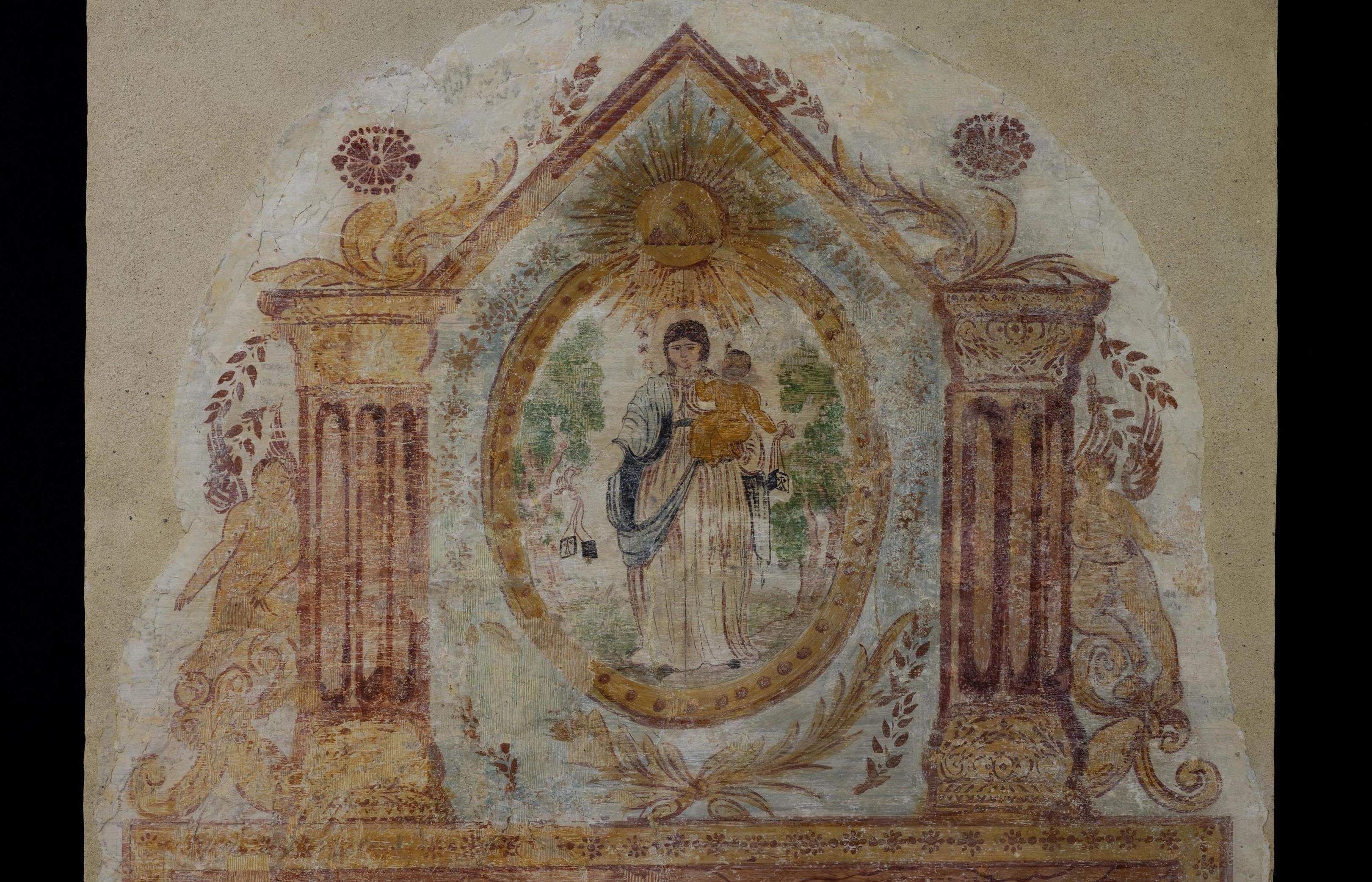 Fragment de la pintura mural barroca restaurada. FOTO: Cedida/CRBMC