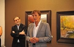 L'artista en un moment de la seva presentació a la Sala Rusiñol. FOTO: A. Bernal