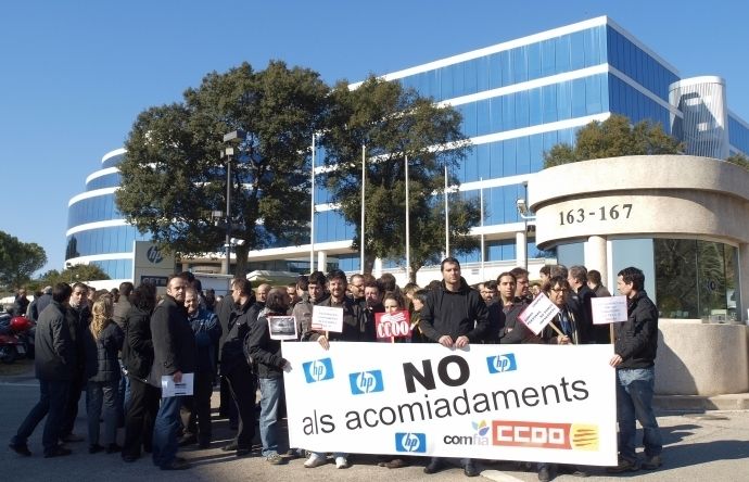 Una de les mobilitzacions dels treballdors de la planta de Sant Cugat FOTO: Artur Ribera