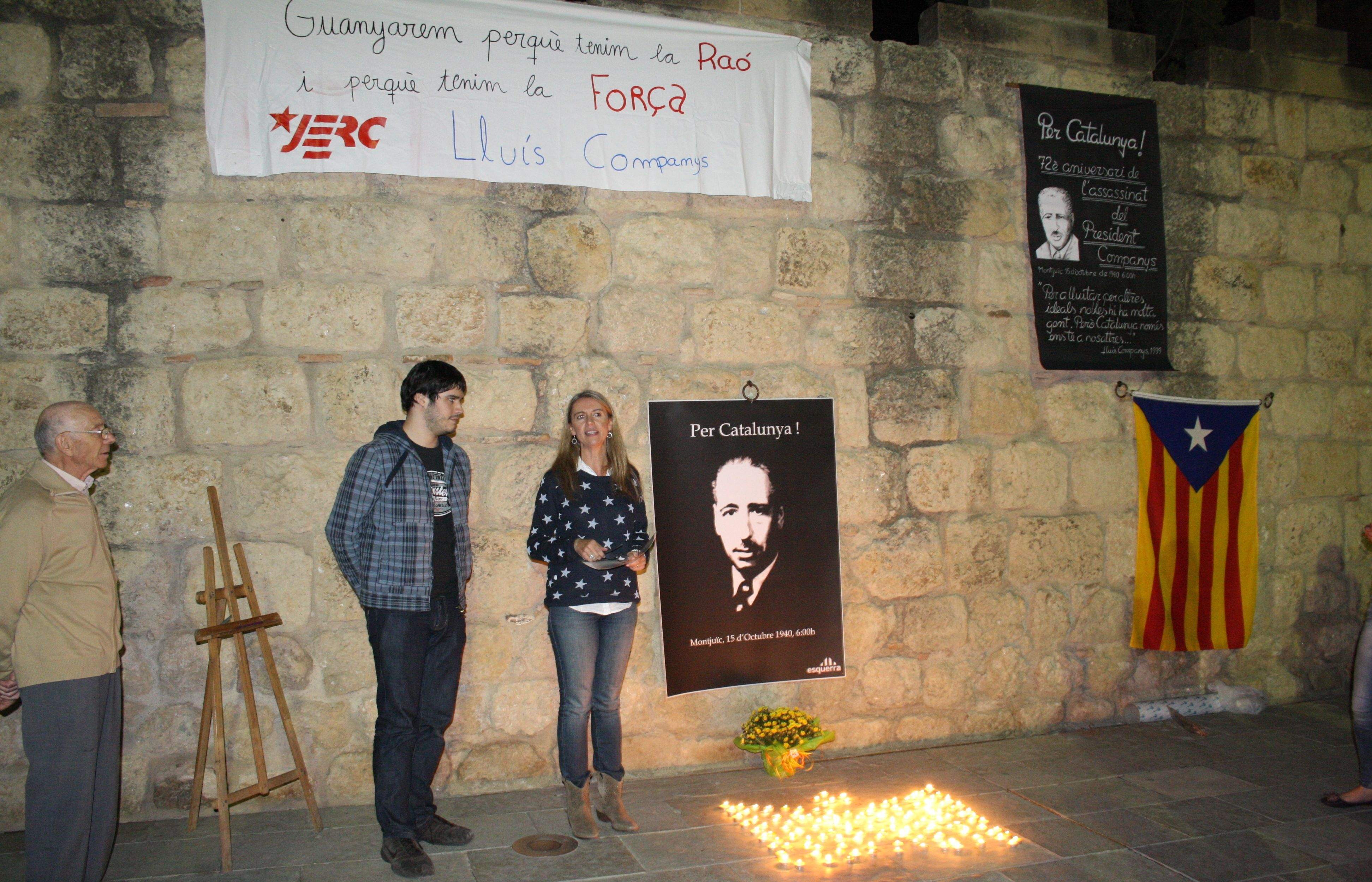 Mireia Ingla en l'acte d'homenatge de Companys. FOTO: Cedida