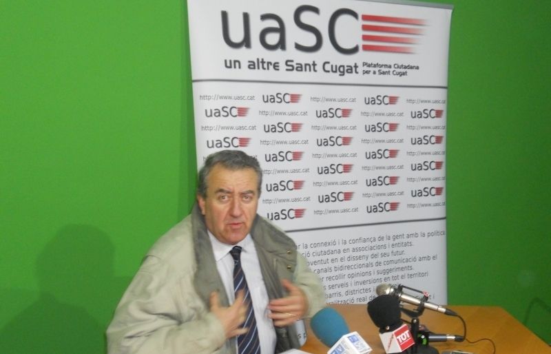 Imatge d'una Roda de premsa de la UaSC. FOTO: J.R.Armadàs