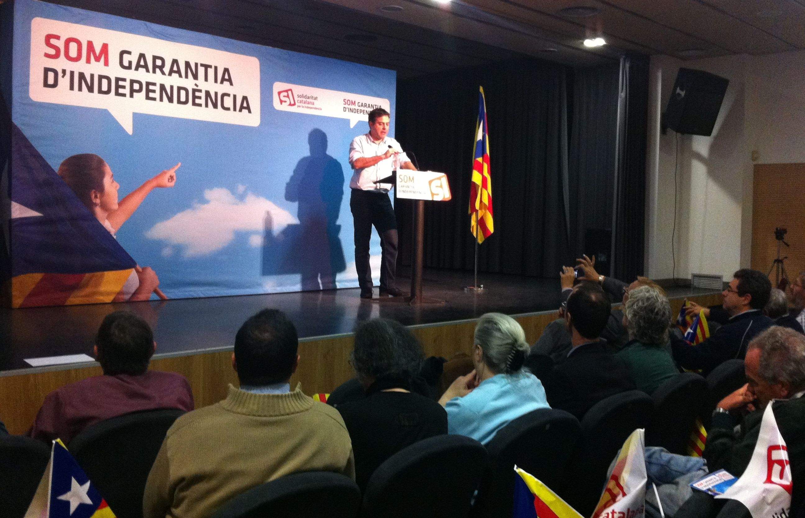Uriel Bertran a l'acte de Solidaritat per la Independència. FOTO: Anna Mira