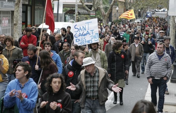 La manifestació pel centre de Sant Cugat FOTO: Artur Ribera
