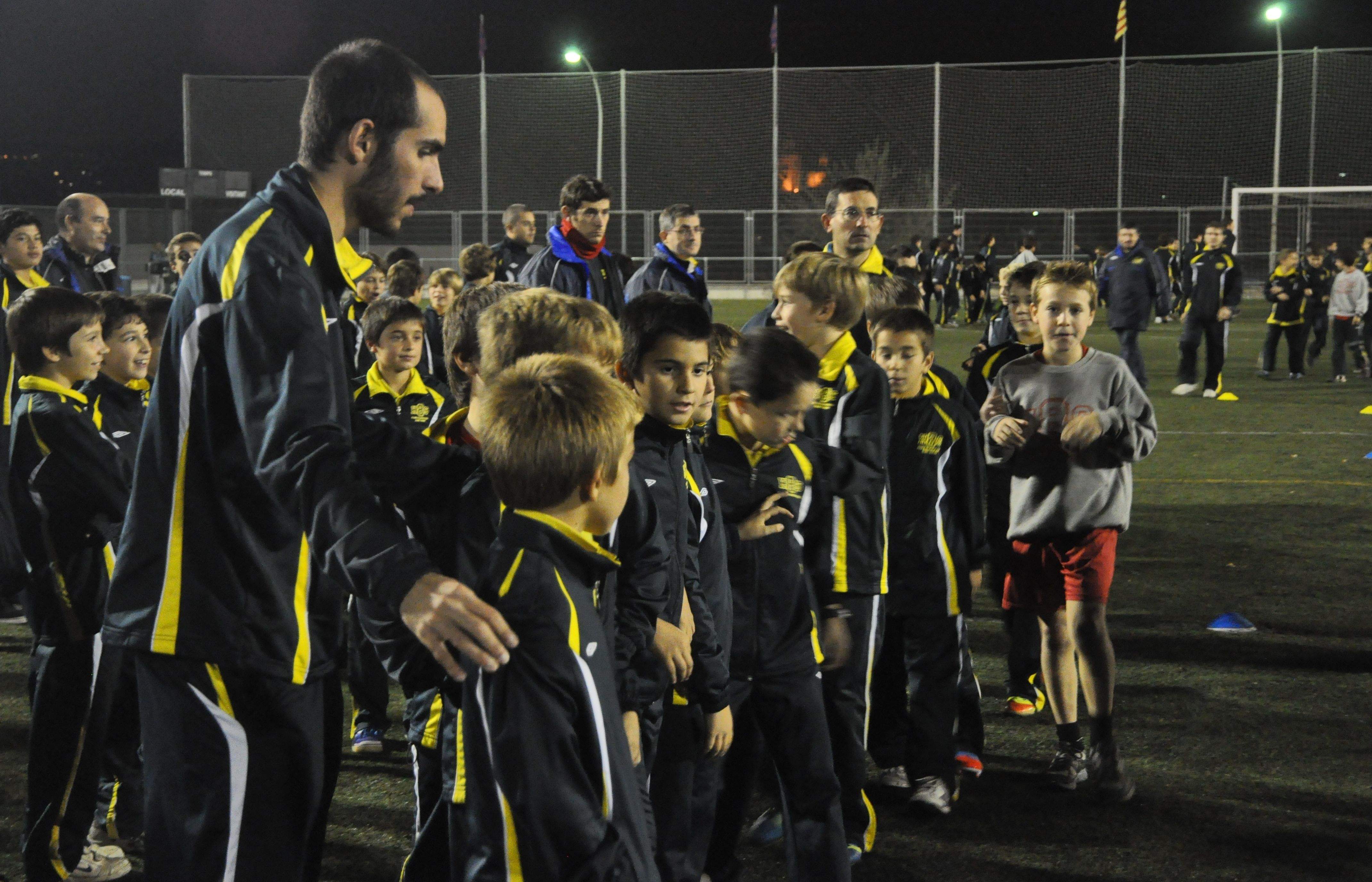 Alguns dels integrants de la Penya Blaugrana, durant l'acte. FOTO: Pere Fernández