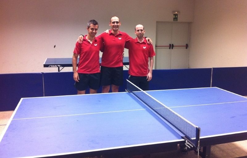 Josep Antón, Fran Castillo i Enric Bosch, jugadors del primer equip. FOTO: Àlex López Puig