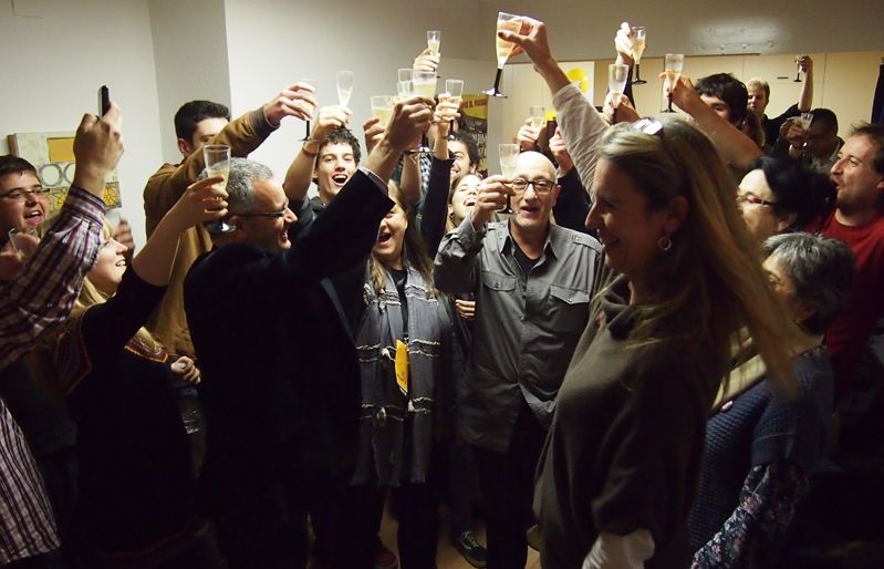 Moment de celebració de la seu d'ERC