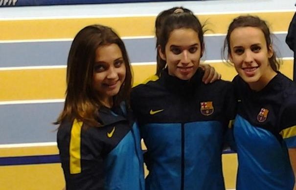 Constança Cerrada, Cora Salas i Maria Abadal, després del campionat. FOTO: Twitter