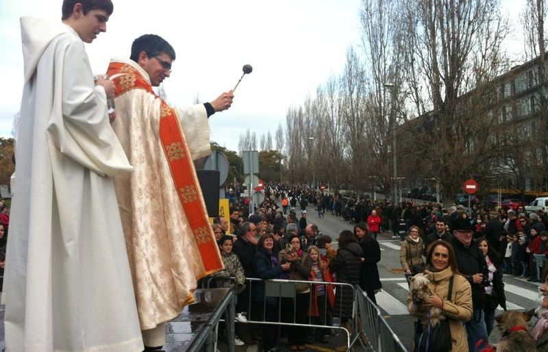 El mossén ha beneït tots els animals que han acudit a la trobada.