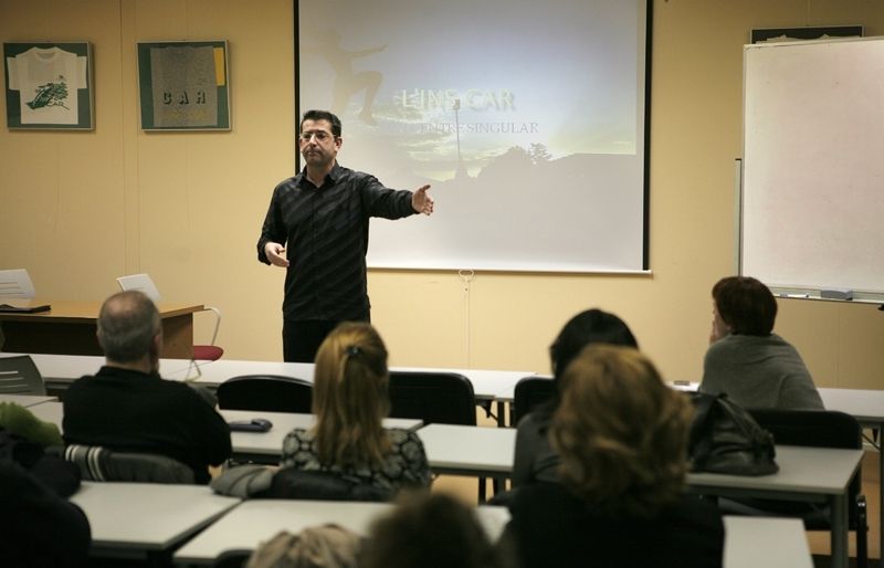 Pep Marí, en la seva intervenció a la conferència. FOTO: Artur Ribera
