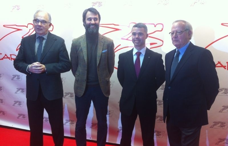 Francesc de Puig, Joan Fontserè, Ivan Tibau i Joan Antoni Prat, a l'acte. FOTO: Àlex López Puig
