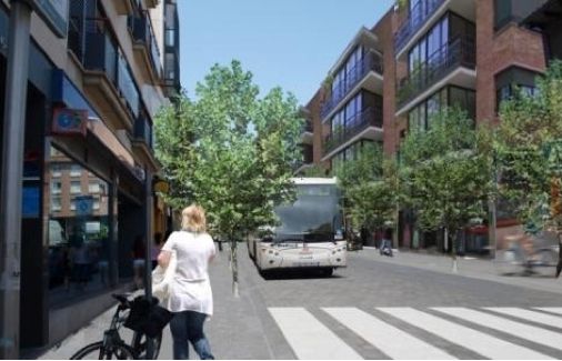 Imatge virtual de com serà el nou carrer de Rius i Taulet on ara hi ha la benzinera Gríful FOTO: Cedida