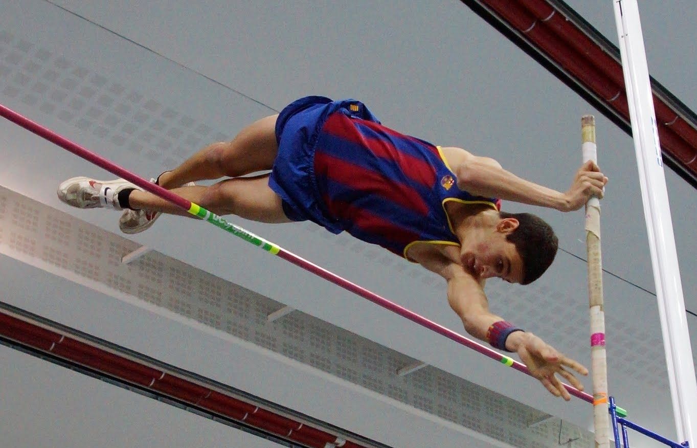 Bernat Parpal ha quedat tercer en salt amb perxa. FOTO: