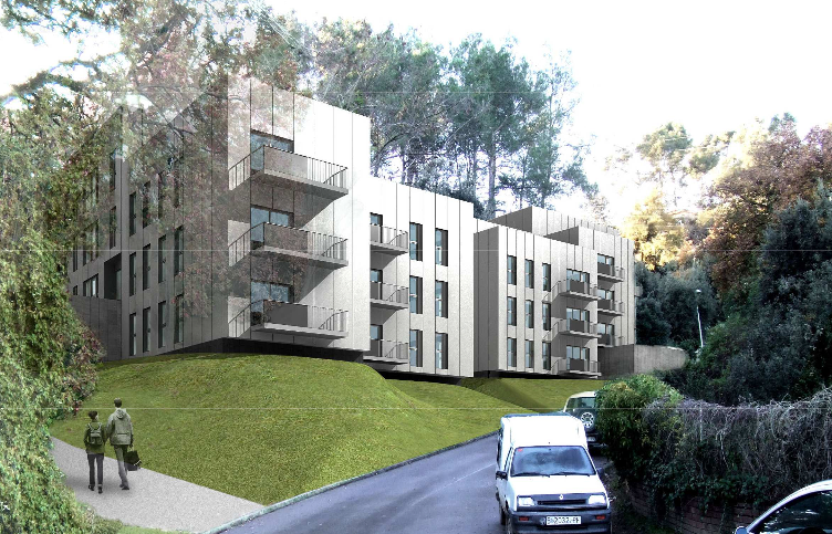 Imatge del projecte d'habitatge públic de venda de la Floresta que es va aturar per queixes veïnals FOTO: Promusa