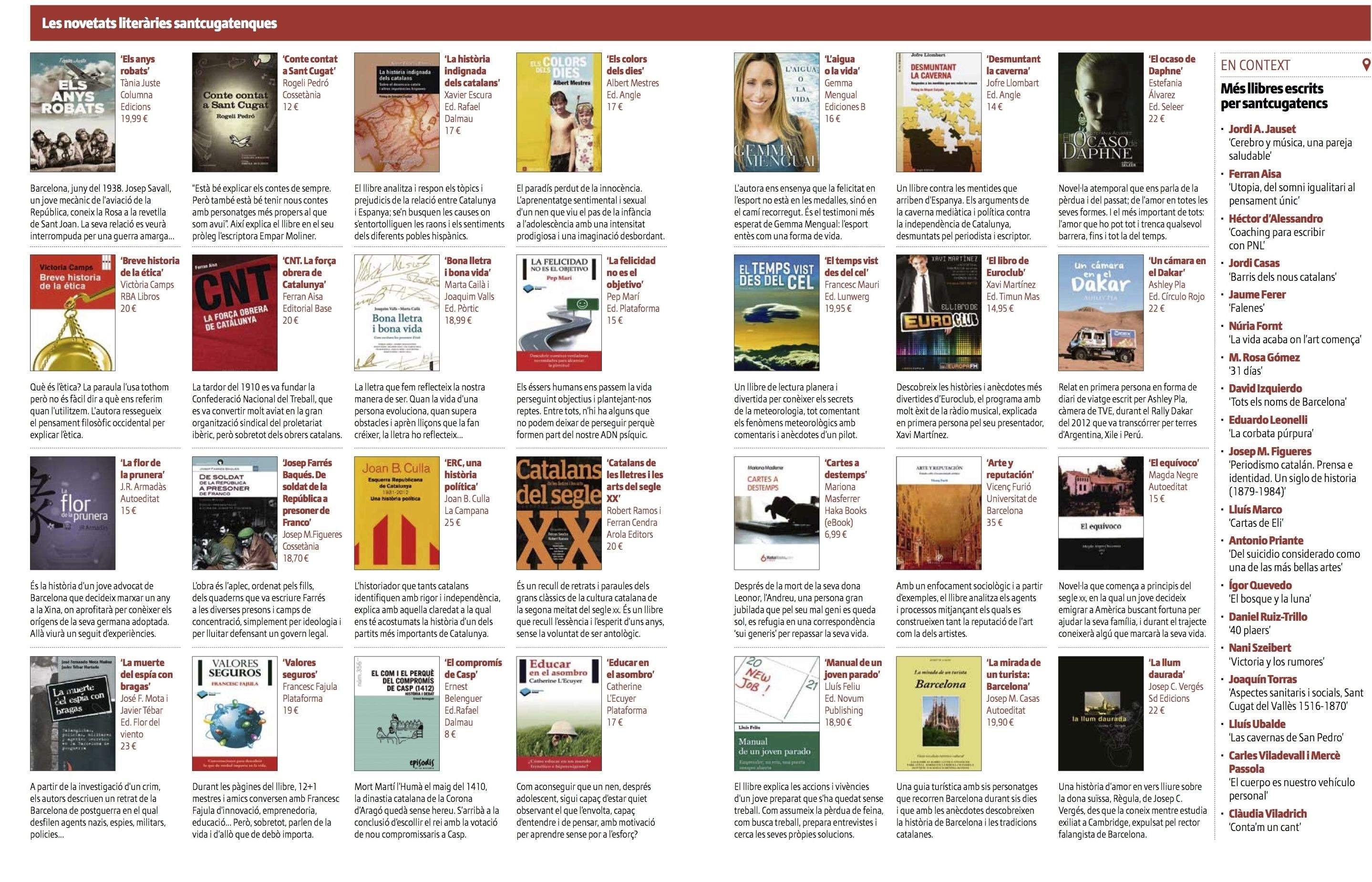 Coneix les novetats editorials santcugatenques