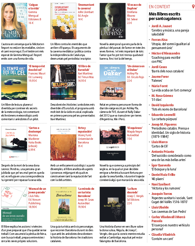 Més novetats editorials santcugatenques