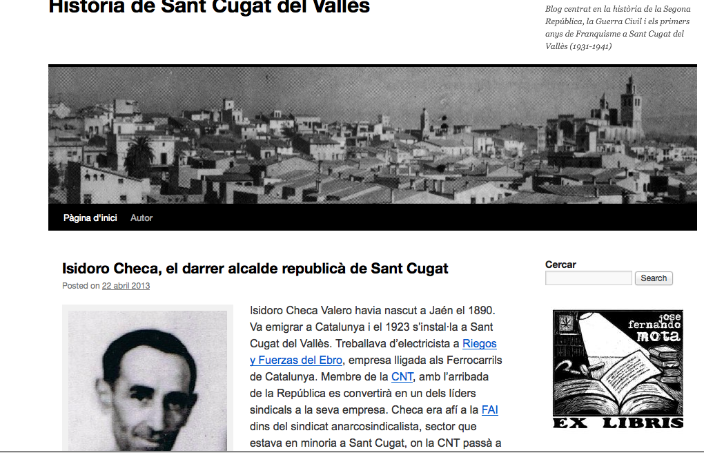 Imatge del web sobre la història de Sant Cugat. FOTO: Cedida