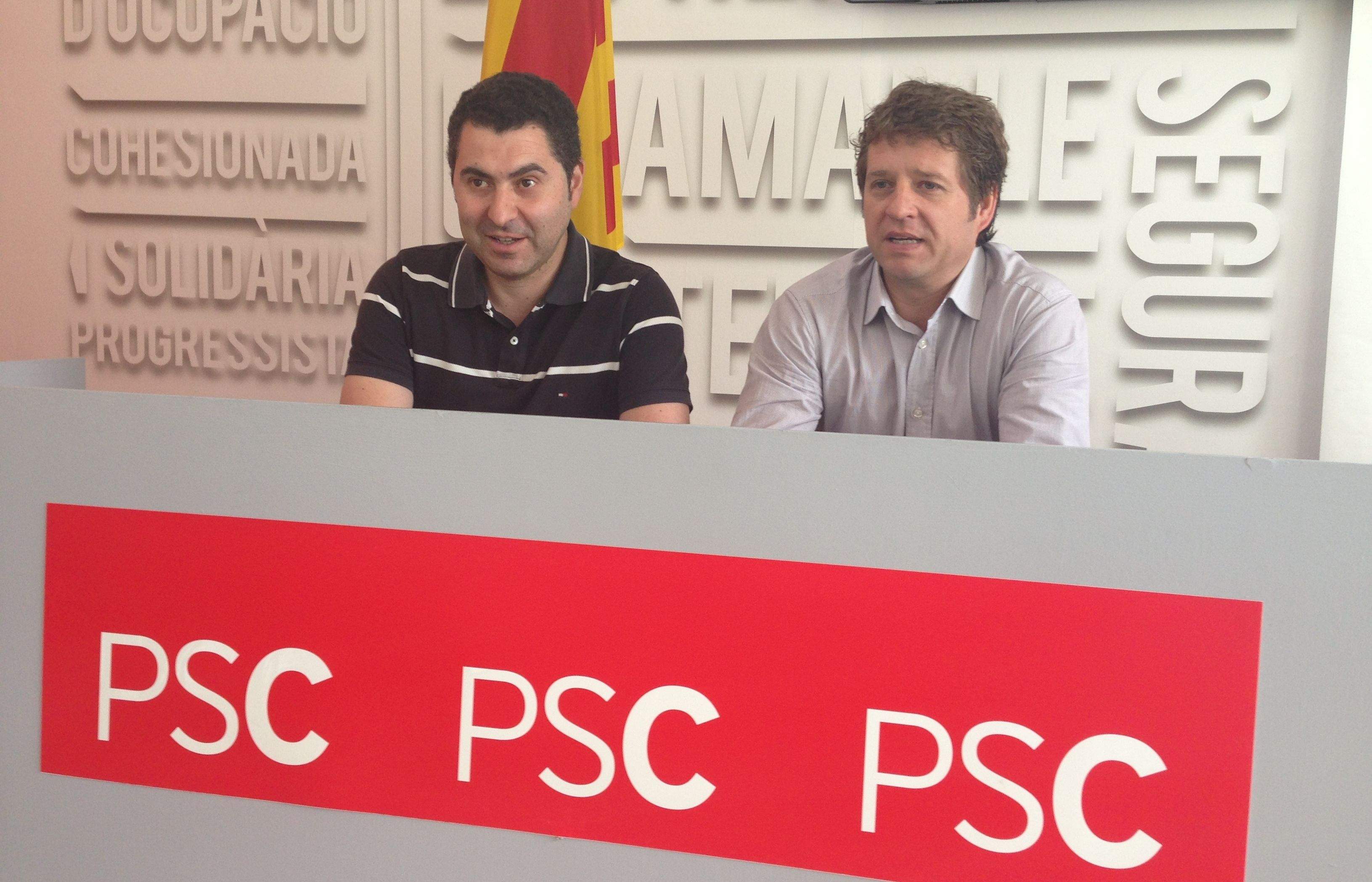 Ferran Villaseñor i Pere Soler a la roda de premsa del dimecres 3 de juliol. FOTO: A.Mira