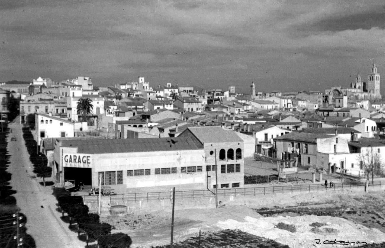 Vista de Sant Cugat des de la rambla del Celler