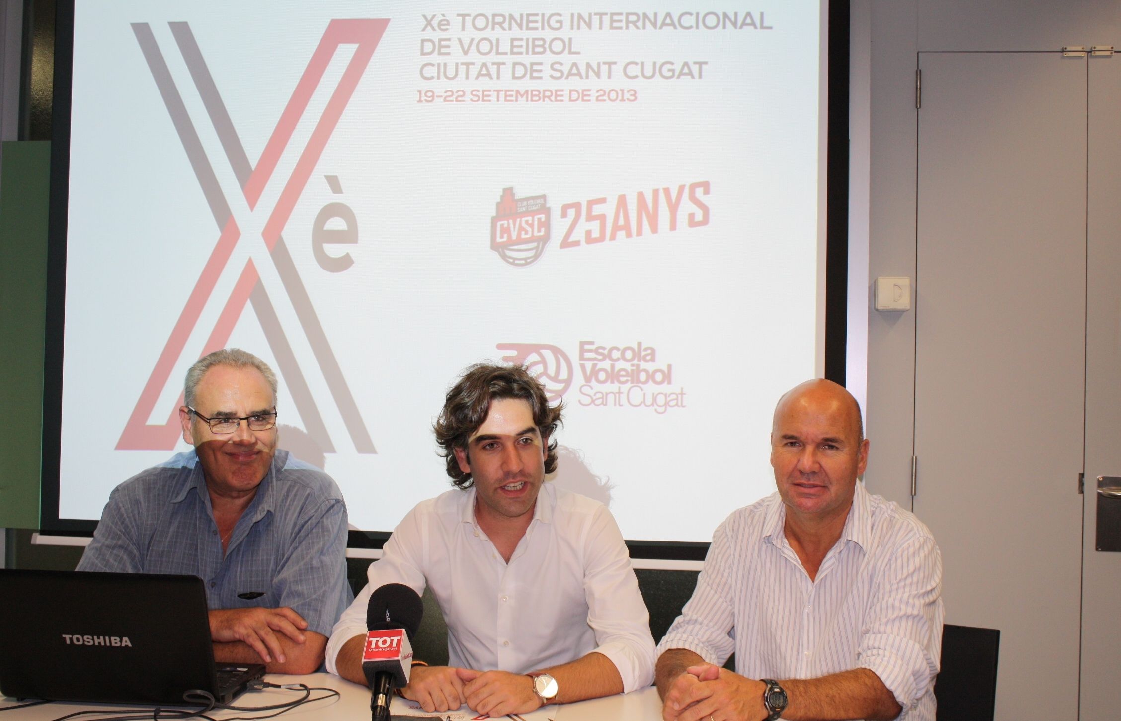 Miquel Martínez, Xavier Tizón i Àngel Sanchís, en l'acte. FOTO: Ajuntament de Sant Cugat