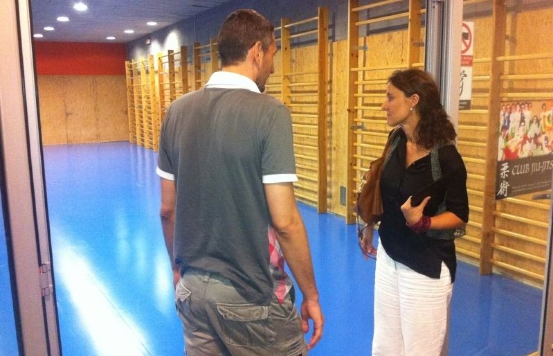 Salva Álvarez i Mercè Conesa, a la Sala d'Arts Marcials. FOTO: À.L.P.