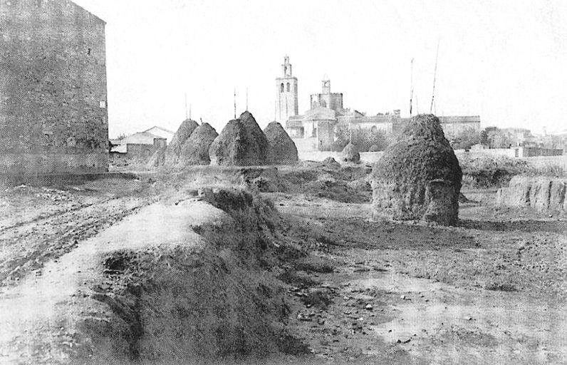 Grup de Pallers, probablement a la zona de Can Calders, a principis del segle XX. FOTO: Arxiu