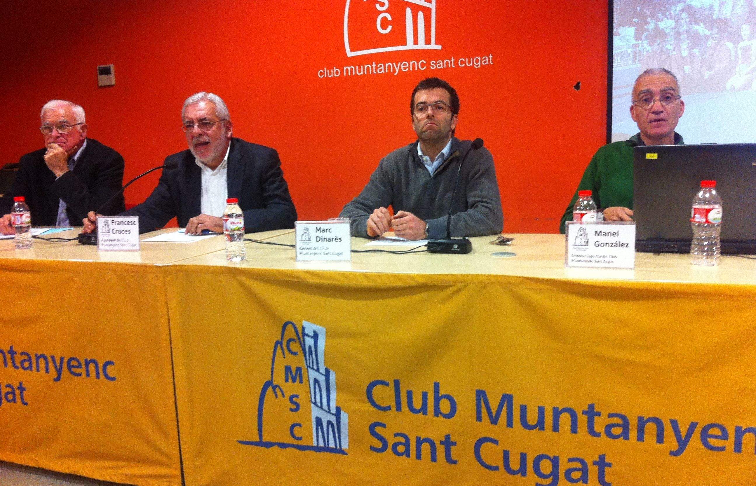 Manel Soler, Paco Cruces, Marc Dinarès i Manel González, durant l'acte. FOTO: À. L. P. 