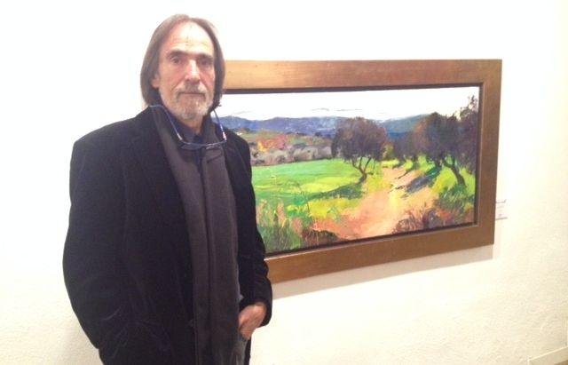 El pintor en un moment de la inauguració. FOTO: Àgata Guinó