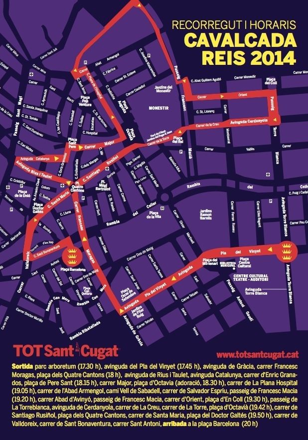 Recorregut de la cavalcada de reis del 2014