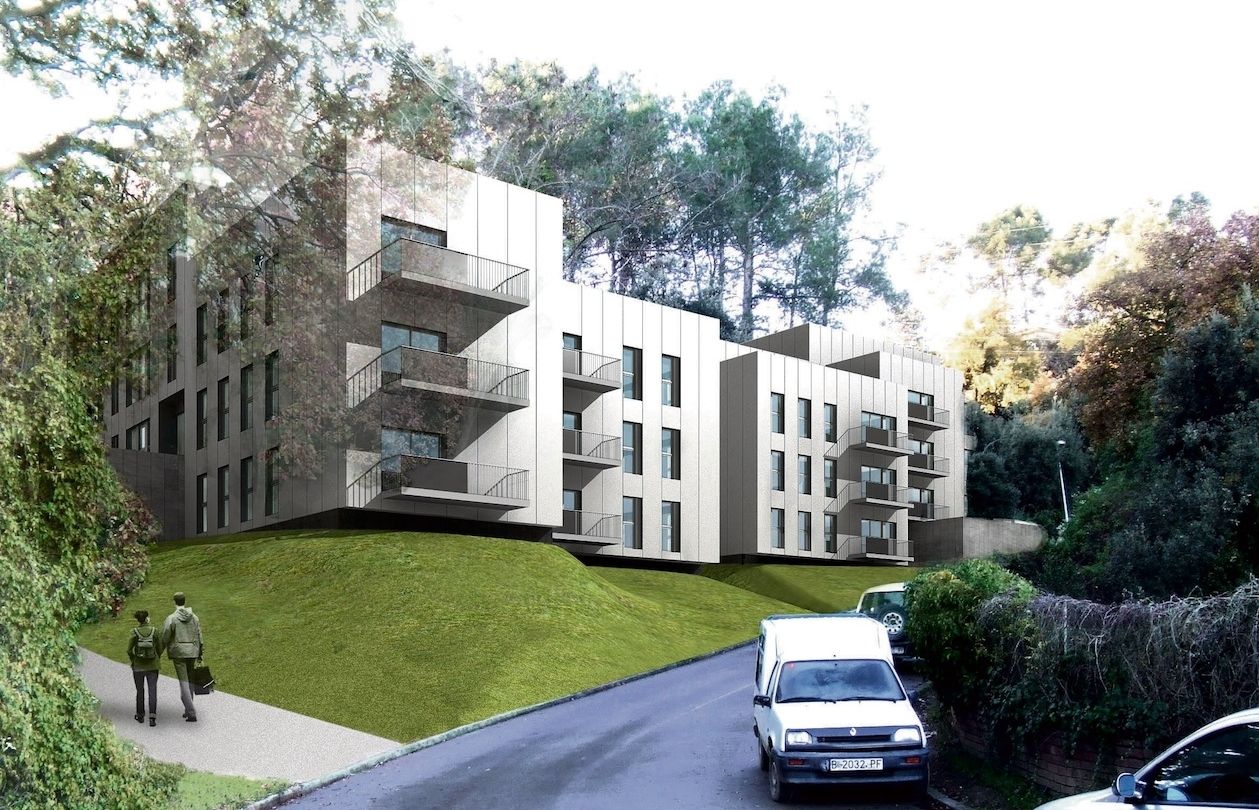 Projecte de pisos públics a la Floresta que l'Ajuntament va aturar el 2013 per les queixes veïnals. Foto: Cedida