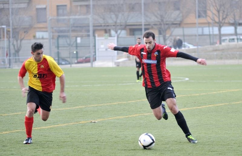 Roger Soler en una acció del partit d'aquest diumenge. FOTO: Amanda Bernal