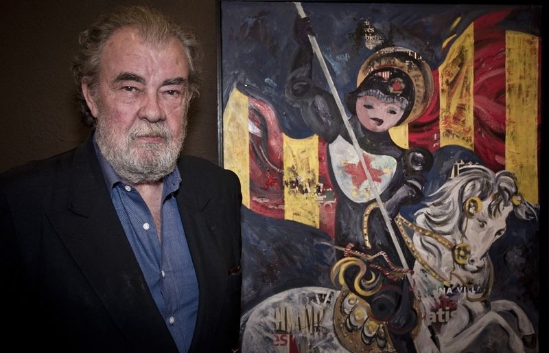 L'artista durant l'exposició. FOTO: David Molina 