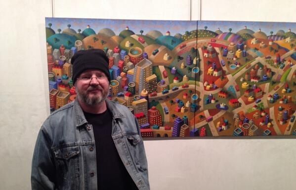 L'artista durant la inauguració. FOTO: Àgata Guinó 