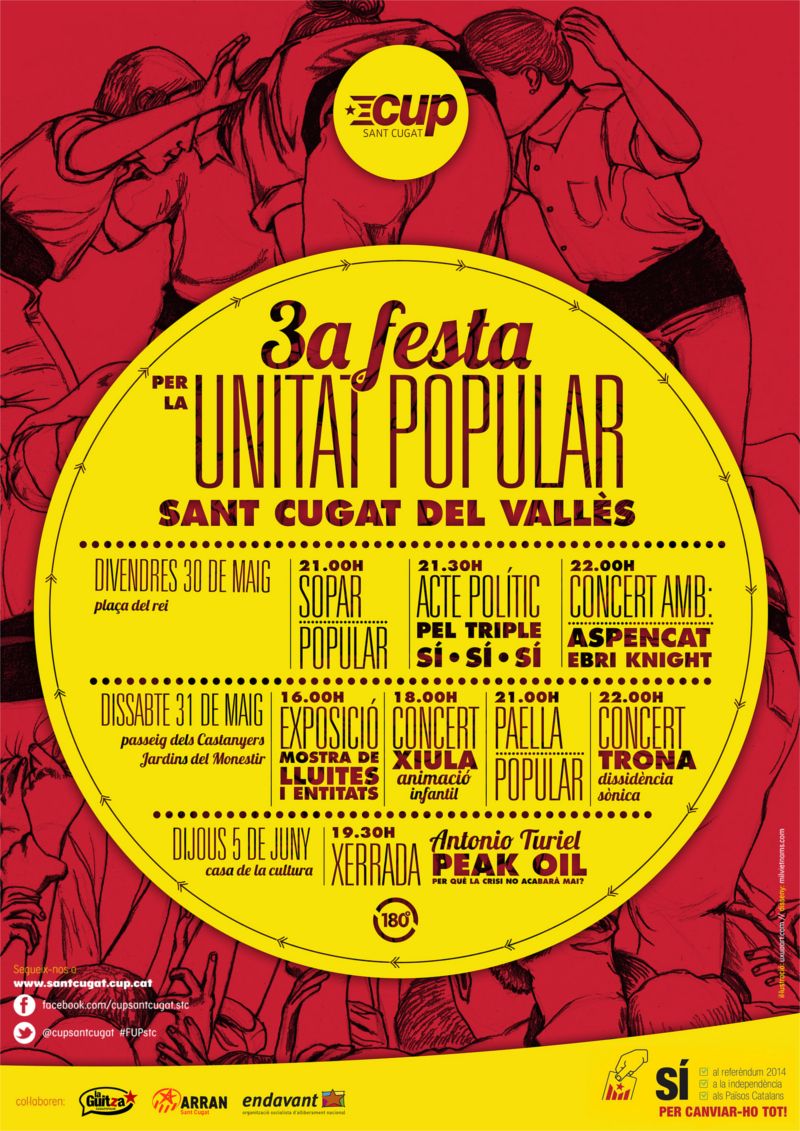 Cartell de la 3ra Festa de la Unitat Popular de la CUP