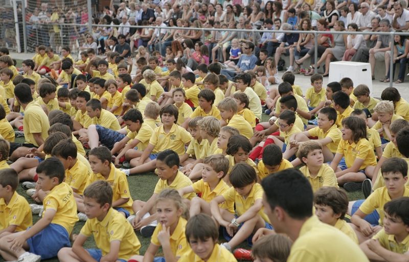 Els jugadors, els protagnistes de la festa de cloenda. FOTO: Artur Ribera