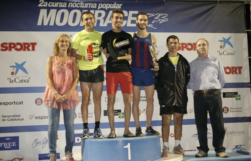 Els tres primers classificats de la Moonrace 2014. FOTO: Artur Ribera