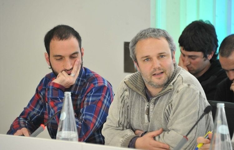 Guim Pros, a la dreta de la imatge, durant la seva etapa de regidor FOTO: Localpres